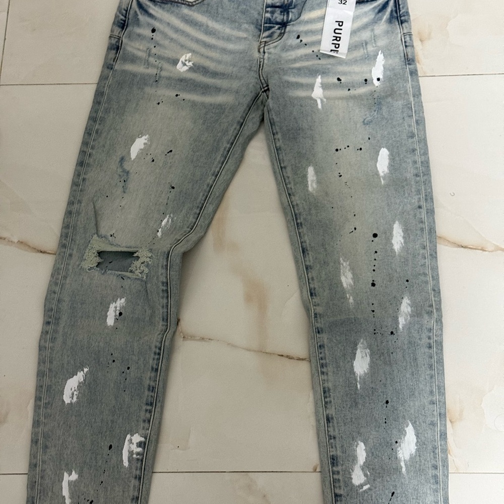 Purplish Distressed Jeans